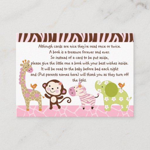 Customizable Jungle Jill/Girl Animals Favor/Tags Business Card