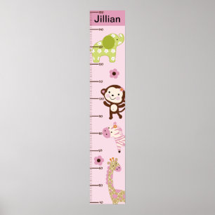 Jungle Jill/Girl Animals Growth Chart Keep at 8x44