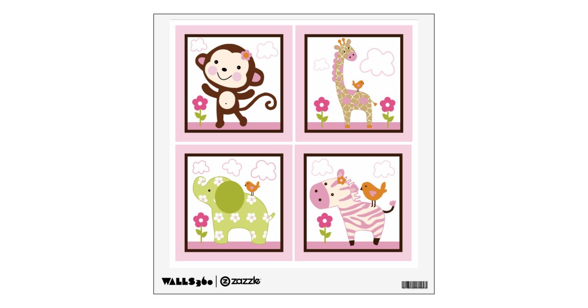 Jungle Jill Girl Animals Wall Decal Zazzle Com