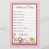 Jungle Jill/Girl Animals Wishes for Baby Shower (Front)