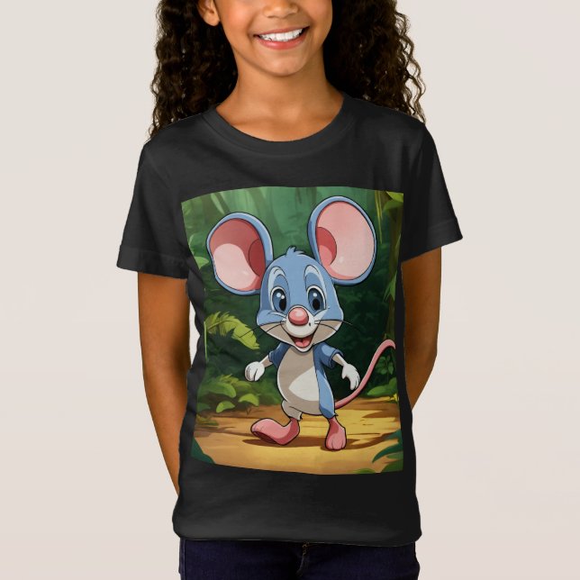 Jungle Journey - Cartoon Mouse Baby Fine Jersey T- T-Shirt (Front)