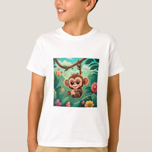 Jungle Joy Playful Baby Monkey T_Shirt Collectio