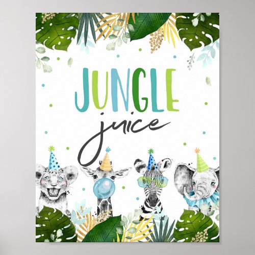 Jungle Juice Safari Party Animals Birthday Sign