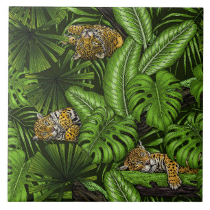 Jungle kitties ceramic tile