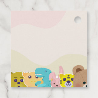 Jungle leafy themed monkey soft toys baby shower favor tags