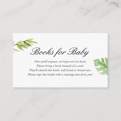 Jungle Leaves Books for Baby Enclosure Card