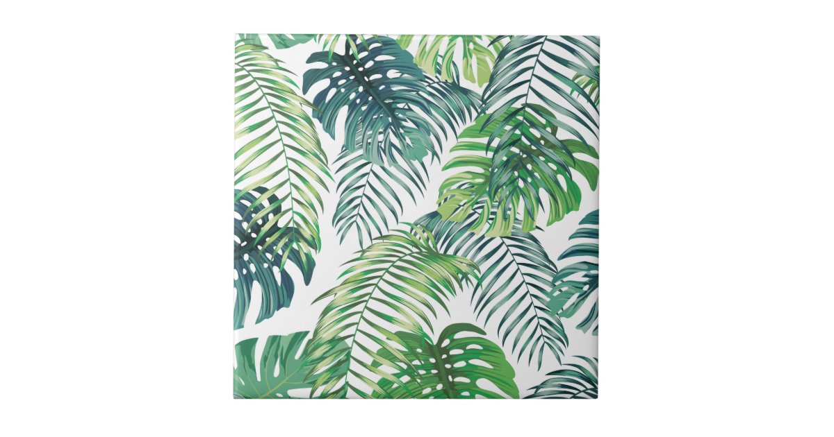 Jungle Leaves Ceramic Tile | Zazzle