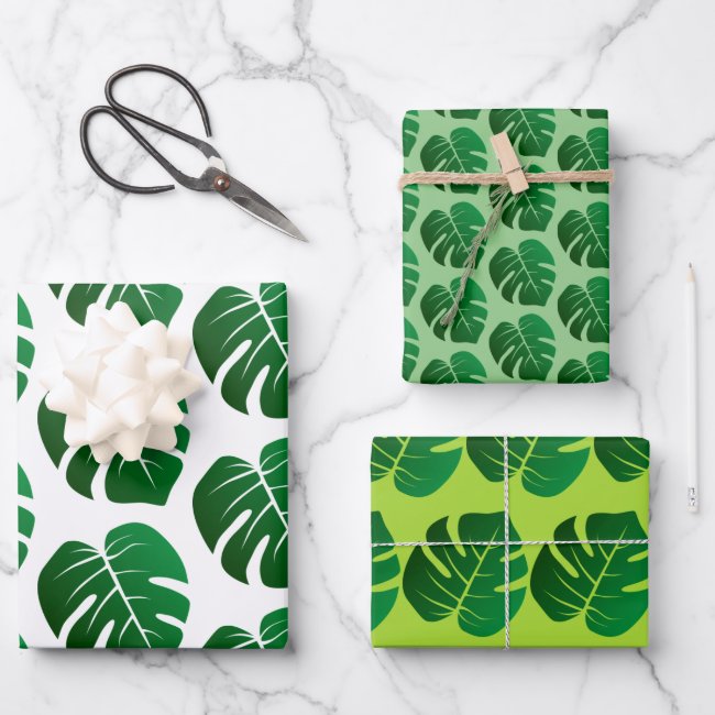 Jungle Leaves Design Wrapping Paper Set 