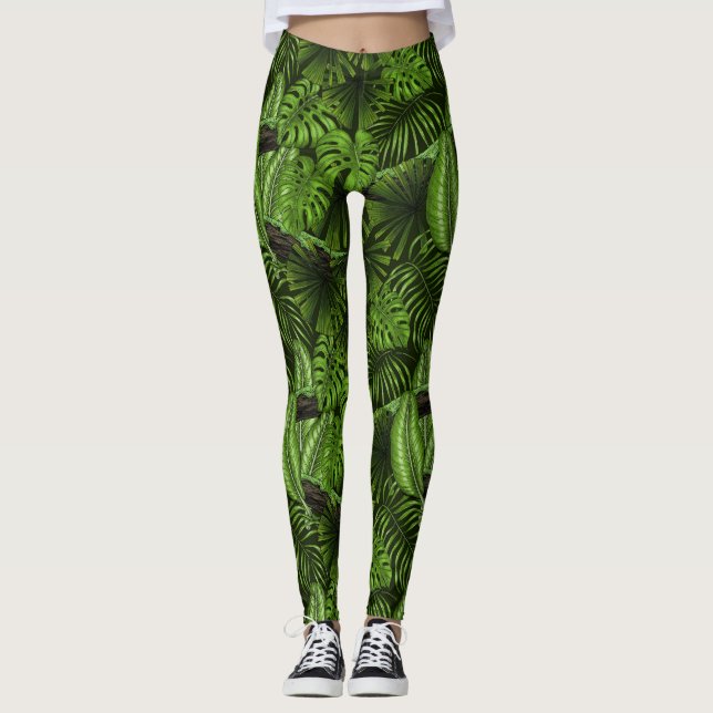 Jungle leaves leggings (Front)