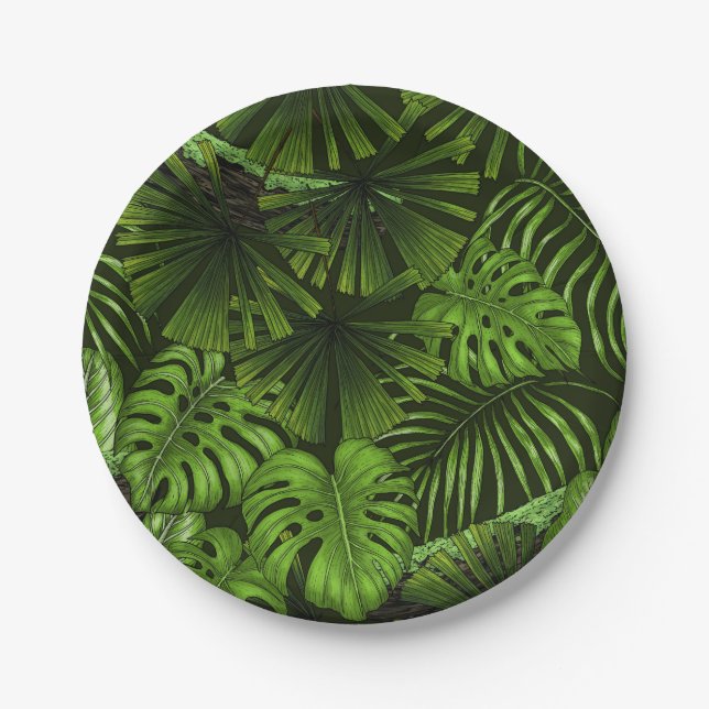 Jungle leaves paper plates (Front)