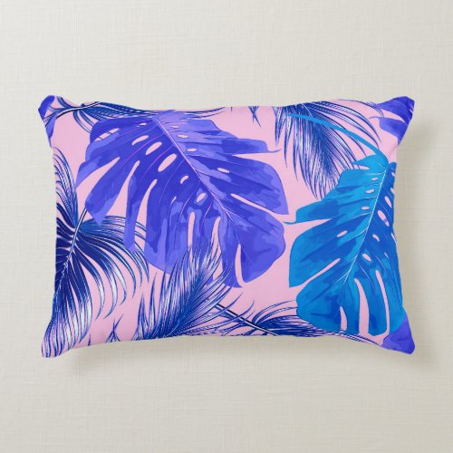 Jungle Leaves Seamless Tropical Pattern Accent Pillow