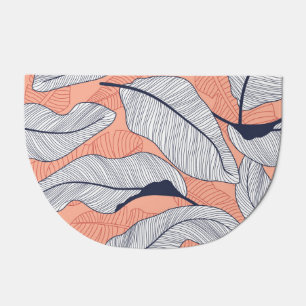 Jungle Leaves Seamless Tropical Pattern Doormat