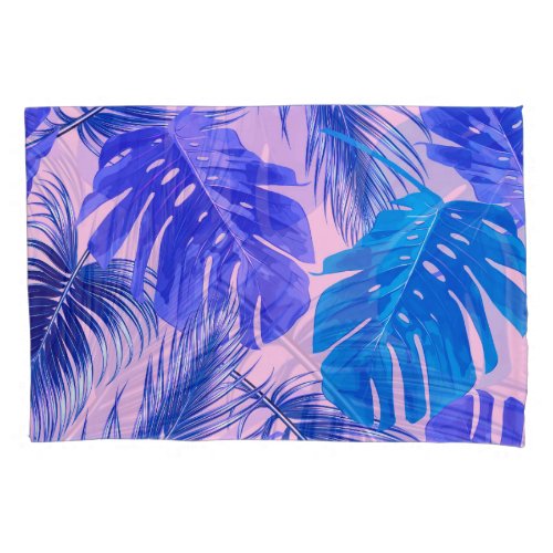 Jungle Leaves Seamless Tropical Pattern Pillow Case