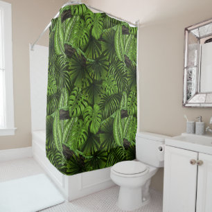 Jungle leaves shower curtain