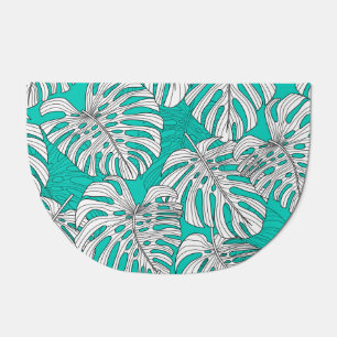 Jungle Leaves Tropical Floral Seamless Doormat
