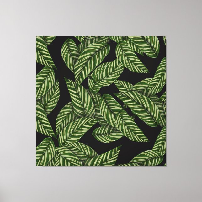 jungle leaves wrapped canvas print (Front)