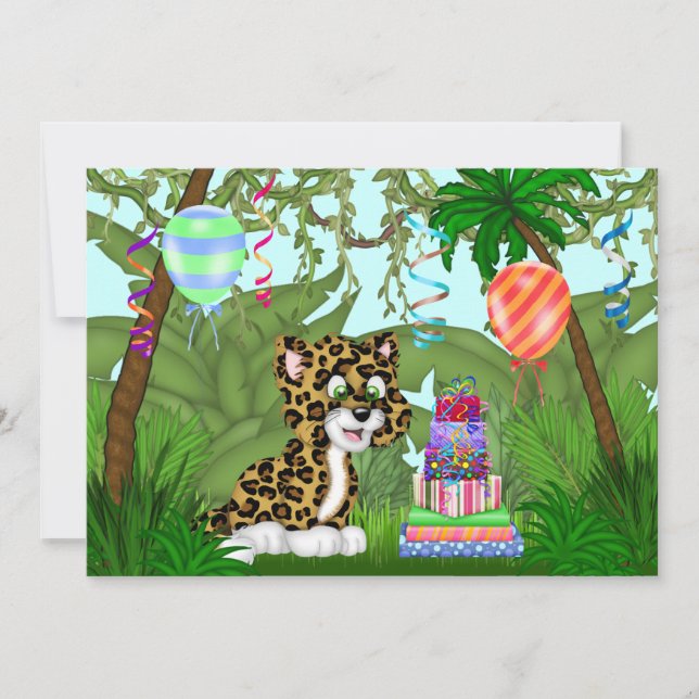 Jungle Leopard Birthday Party Invitation (Front)