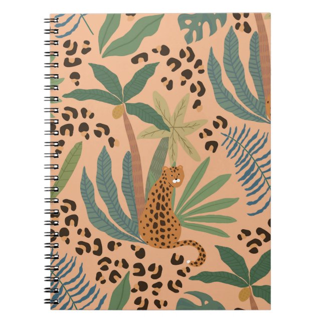 Jungle leopard print: animal seamless pattern. notebook (Front)