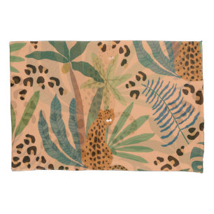 Jungle leopard print: animal seamless pattern. pillow case