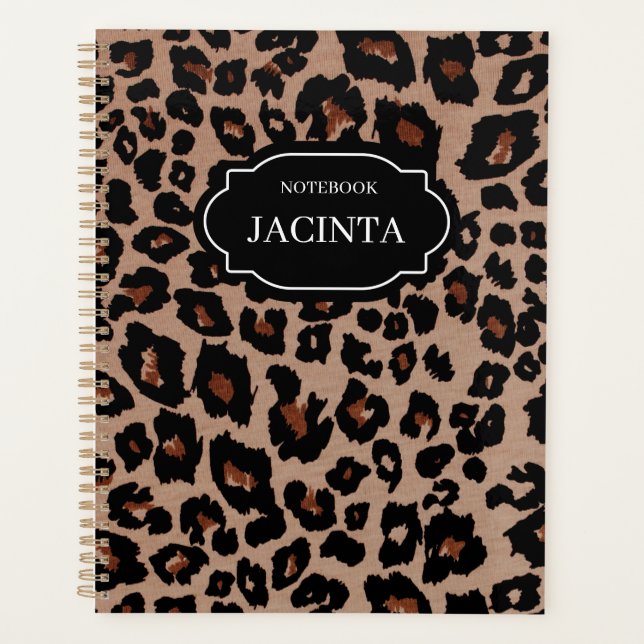 JUNGLE LEOPARD PRINT Customizable 12 Month Planner (Front)