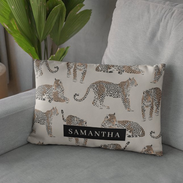 Jungle Leopard Wild Animal Pattern   Accent Pillow (Creator Uploaded)