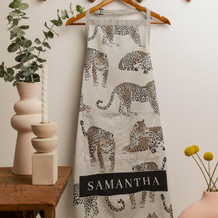 Jungle Leopard Wild Animal Pattern Apron