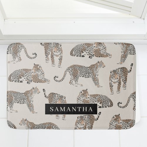 Jungle Leopard Wild Animal Pattern   Bath Mat