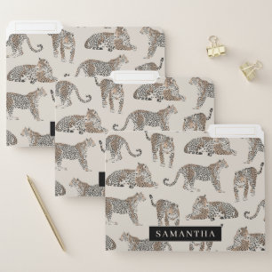 Jungle Leopard Wild Animal Pattern   File Folder