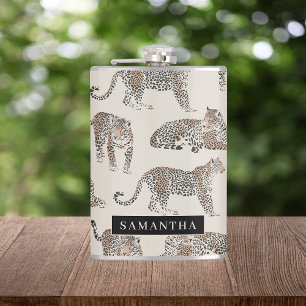 Jungle Leopard Wild Animal Pattern   Flask