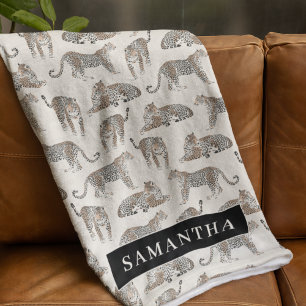 Jungle Leopard Wild Animal Pattern   Fleece Blanket