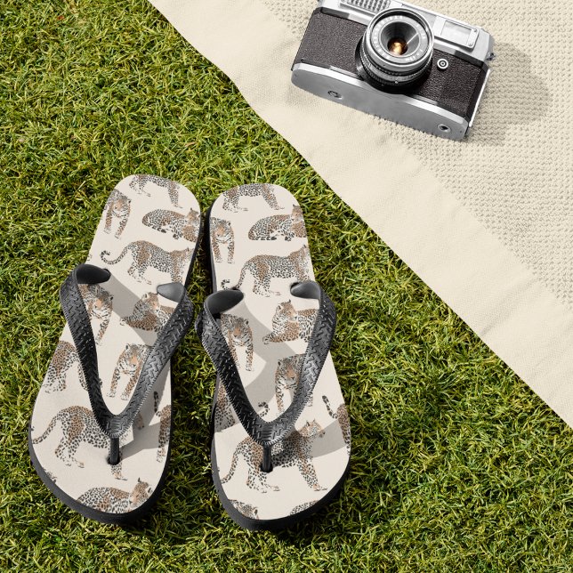 Jungle Leopard Wild Animal Pattern   Flip Flops (Creator Uploaded)