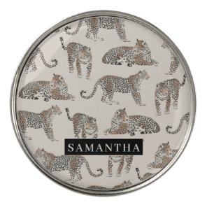 Jungle Leopard Wild Animal Pattern   Golf Ball Marker
