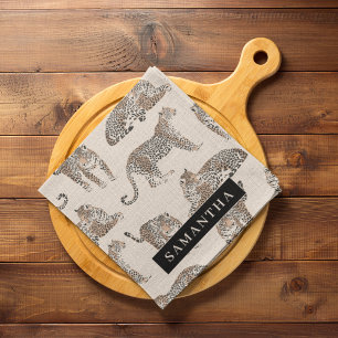 Jungle Leopard Wild Animal Pattern Kitchen Towel