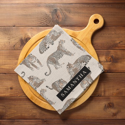 Jungle Leopard Wild Animal Pattern   Kitchen Towel