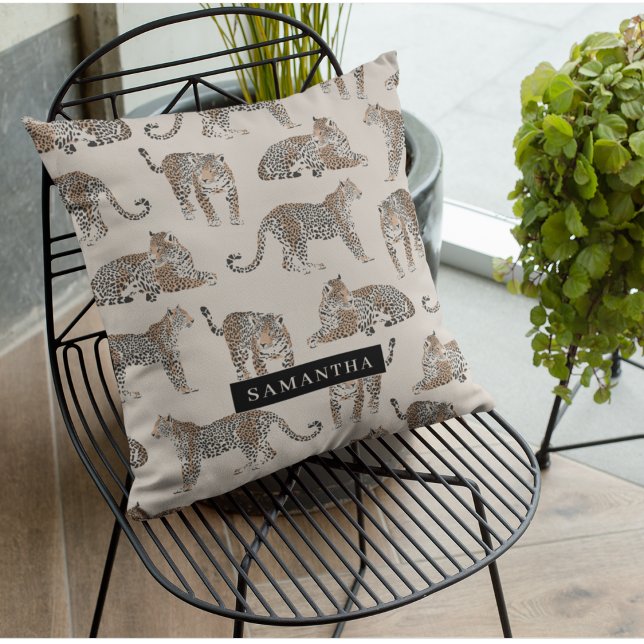 Jungle Leopard Wild Animal Pattern   Outdoor Pillow (Creator Uploaded)
