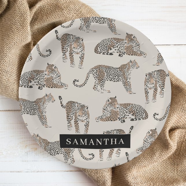 Jungle Leopard Wild Animal Pattern   Paper Plates (Creator Uploaded)