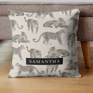Jungle Leopard Wild Animal Pattern Throw Pillow