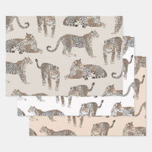 Sheet of Arty Designer Jaguar Big Cat Safari Animal Gift Wrap Wrapping Paper 