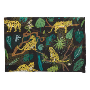 Jungle Leopards: Vintage Wildlife Illustrations Pillow Case