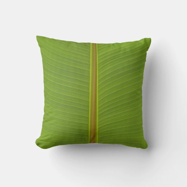 Jungle Lime Green Tropical Palm Leaf Texture Throw Pillow (Front)