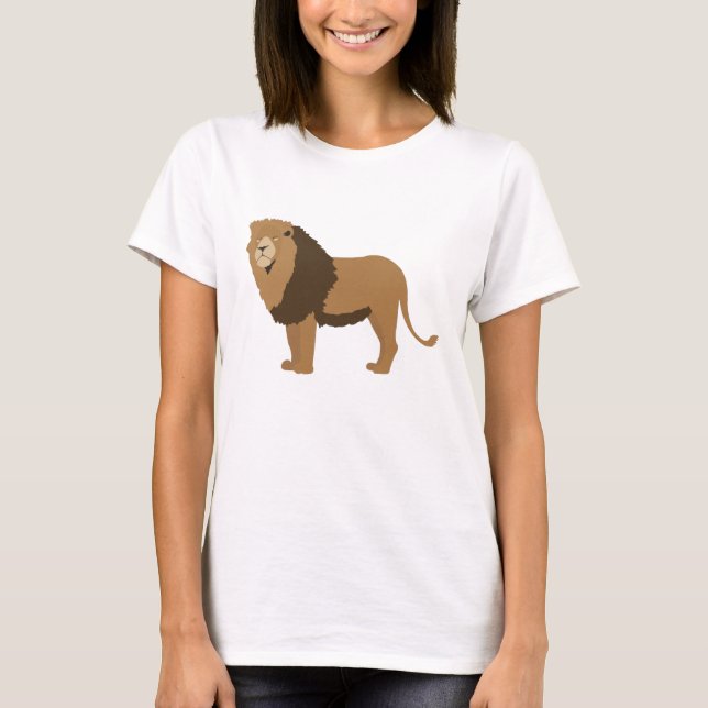Jungle Lion Animal Illustration T-Shirt (Front)