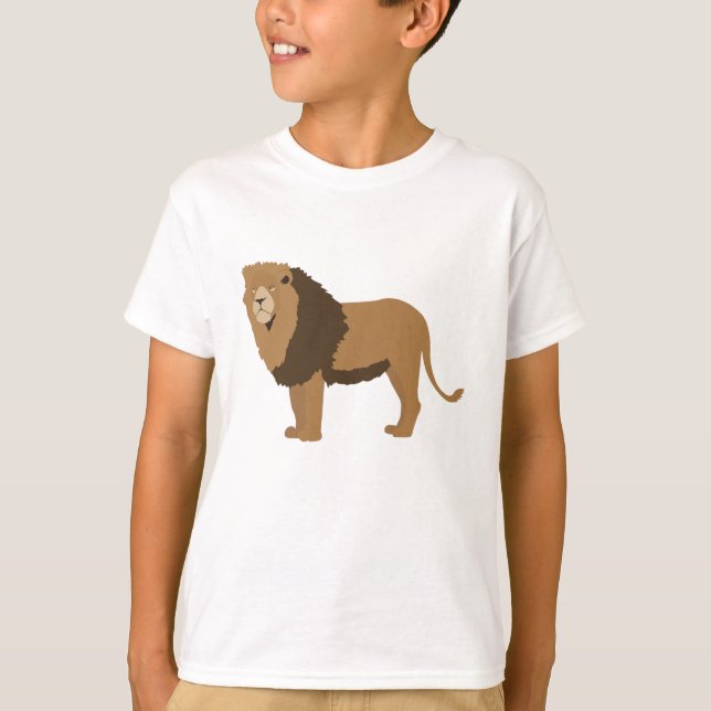 Jungle Lion Animal Illustration T-Shirt (Front)