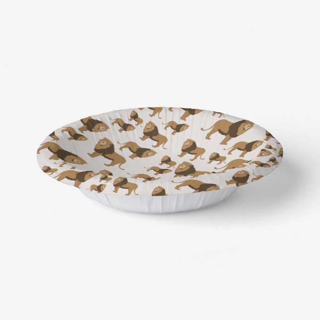 Jungle Lion Animal Pattern  Paper Bowls (Angled)