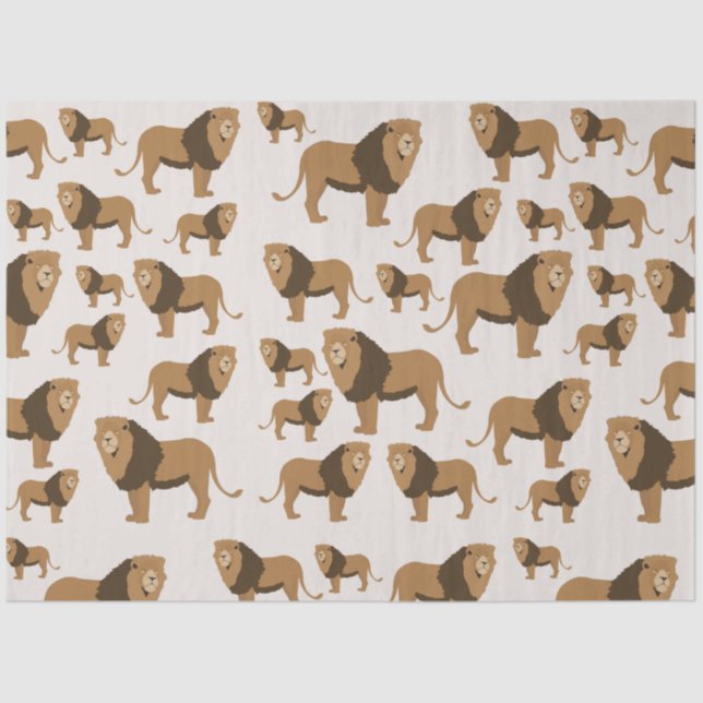 Jungle Lion Animal Pattern  Tissue Paper (Front)