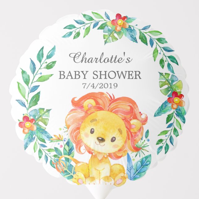 Jungle Lion Baby Shower Balloon (Front)