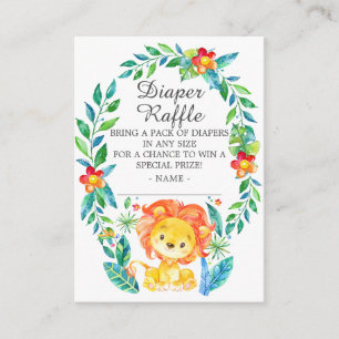 Jungle Lion Baby Shower Diaper Raffle Enclosure Card