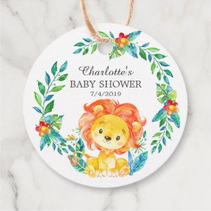 Jungle Lion Baby Shower Favor Gift Tag
