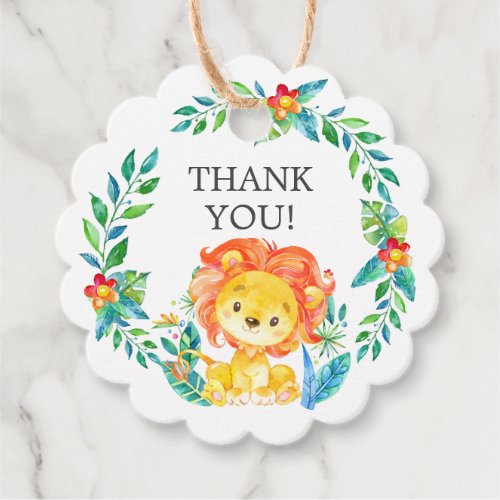 Jungle Lion Baby Shower Favor Gift Tag