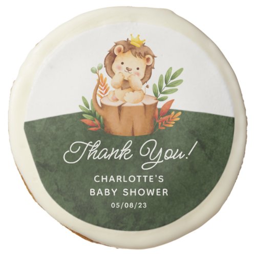 Jungle Lion Baby Shower Favor Sugar Cookie