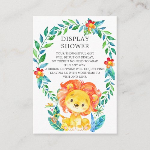 Jungle Lion Baby Shower Gift Display Shower Enclosure Card